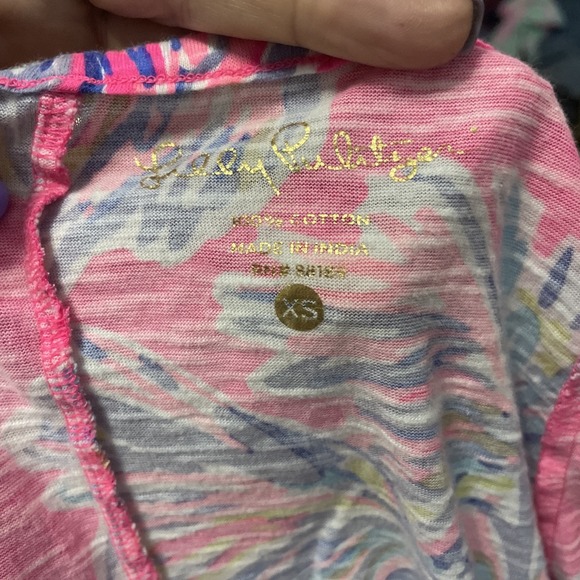 Lilly Pulitzer ALIA BEACH COVER UP Cotton Dress, Flamingo Pink Nice Stems XS K14 - Picture 9 of 9